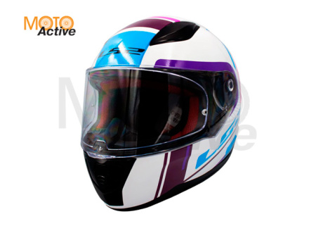 Мотошлем LS2 FF353 Rapid Chos, бело-фиолетовый